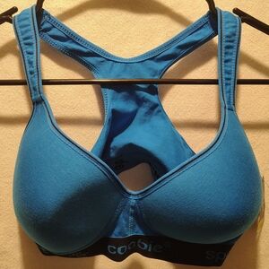 Coobie Blue And Black Sports Bra No. 6899 Size 38C NWT